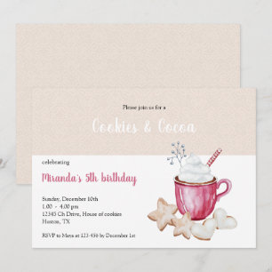 Invitation Coca Chaud De Noël Et Cookies Aquarelle