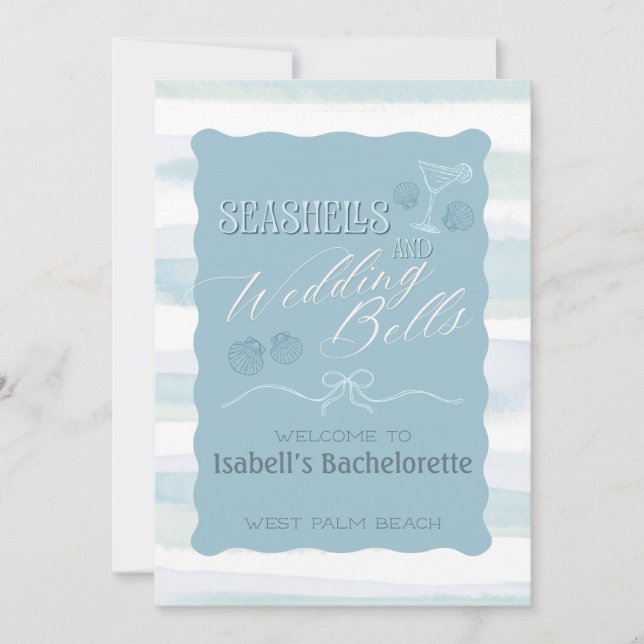 Invitation Cocardes marines & Cloches de mariage Itinéraire d (Devant)