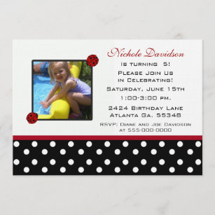 Invitations Faire Part Cartes D Anniversaire Coccinelle Zazzle Fr