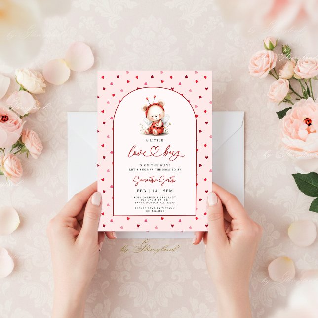 Invitation Coccinelle rose Baby Shower Fille (Créateur téléchargé)