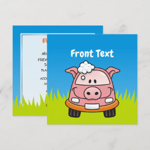 Invitation Cochon de lavage de voiture
