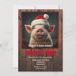 Invitation Cochon de Noël