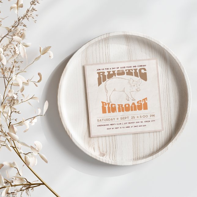 Invitation Cochon grillé rustique (Créateur téléchargé)