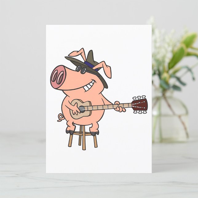 Invitation Cochon jouant du blues (Créateur téléchargé)