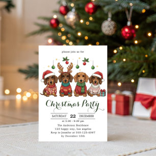 Invitation Cochons d'Inde mignons Fête de Noël