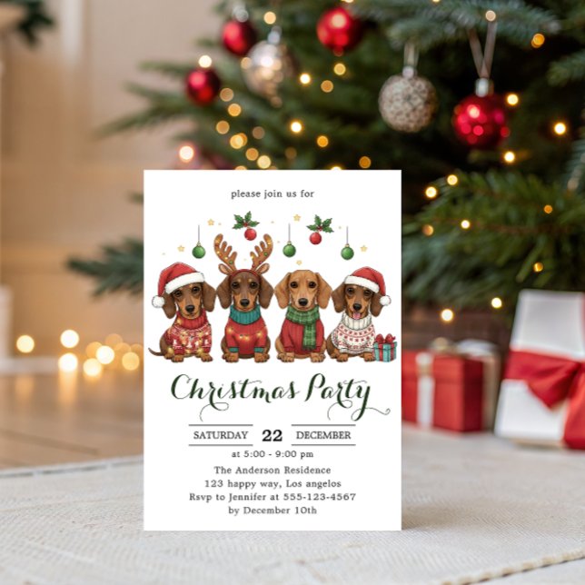Invitation Cochons d'Inde mignons Fête de Noël  (Créateur téléchargé)