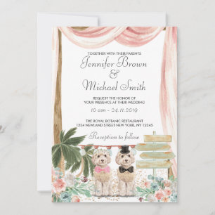 Invitation Cockapoo Chien Rustique