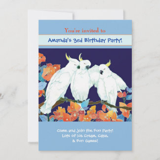 Invitation Cockatoos Anniversaire de enfant
