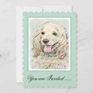 Invitation Cocker Spaniel Buff Peinture - Art Chien original