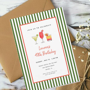 Invitation Cocktail adulte fête d'anniversaire