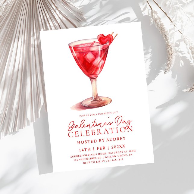 Invitation Cocktail Aquarelle moderne Fête de la Saint-Galent (Créateur téléchargé)