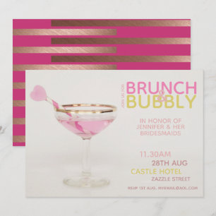 Invitation COCKTAIL BUBBLY POUR BRUNCH Réception de demoisell