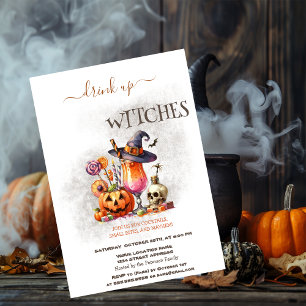 Invitation Cocktail Casquette sorcier Citrouille Halloween