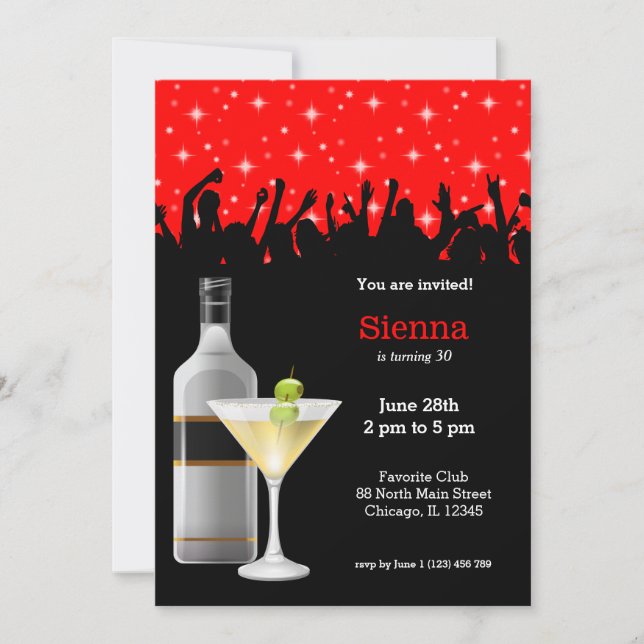 Invitation Cocktail * choisir la couleur de fond (Devant)