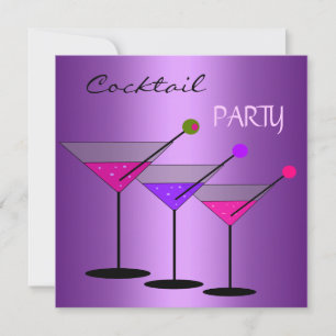 Invitation Cocktail Cocktails Boissons Martini Purple