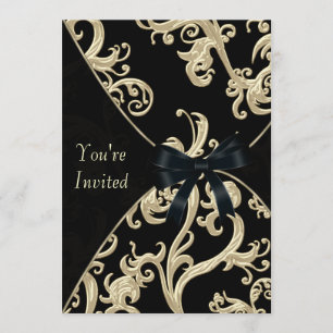 Invitation Cocktail crème noir