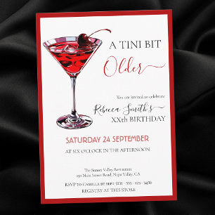 Invitation Cocktail de cerise Un peu plus vieux, anniversaire