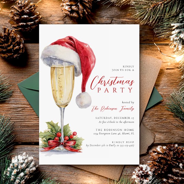 Invitation  Cocktail de fête de Noël  (Créateur téléchargé)