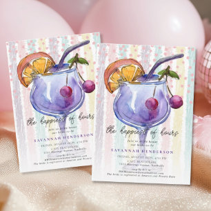 Invitation Cocktail de fête prénuptiale Coloré Engagement