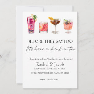 Invitation Cocktail de fiançailles et douche de mariage éléga