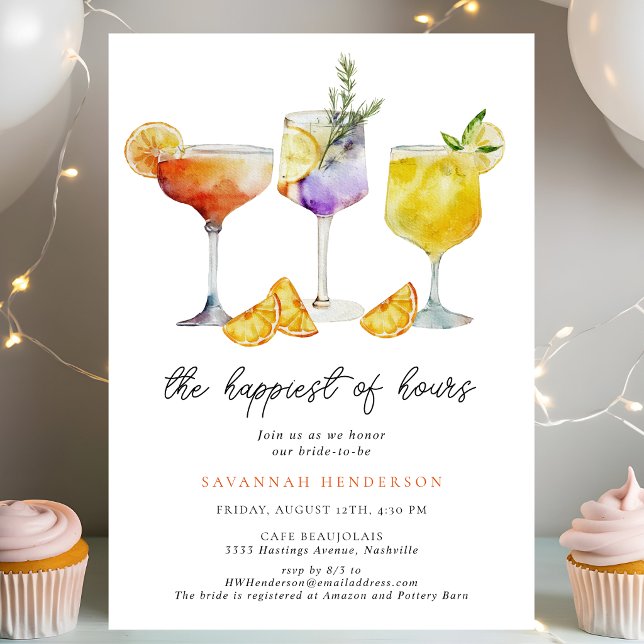 Invitation Cocktail de la plus heureuse des heures pour la do (Créateur téléchargé)