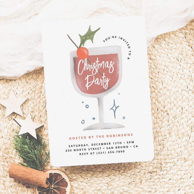 Invitation Cocktail de Noël | Boissons amusantes et festives (Créateur téléchargé)