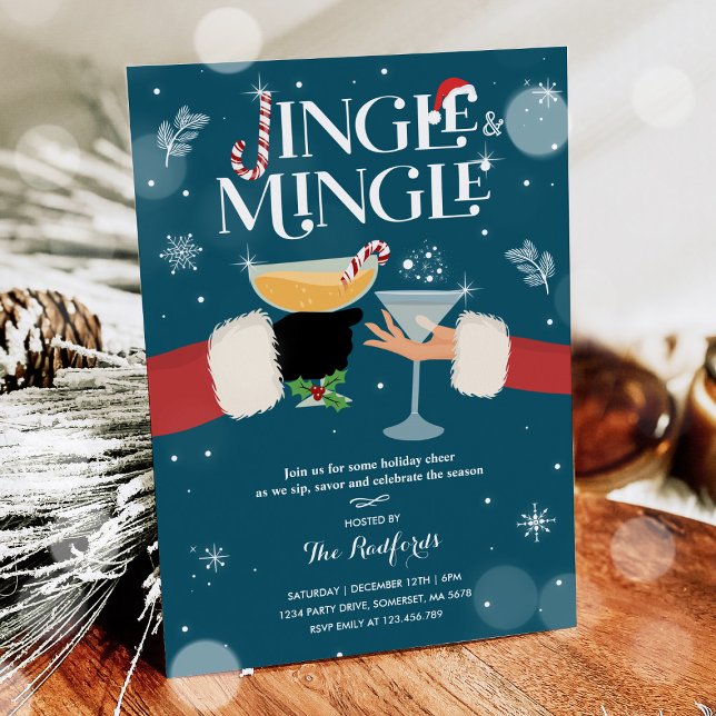 Invitation Cocktail de Noël Jingle Et Mingle (Créateur téléchargé)