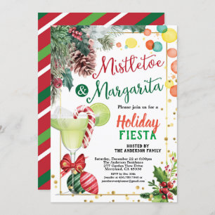 Invitation Cocktail de Noël Mistletoe et Margarita