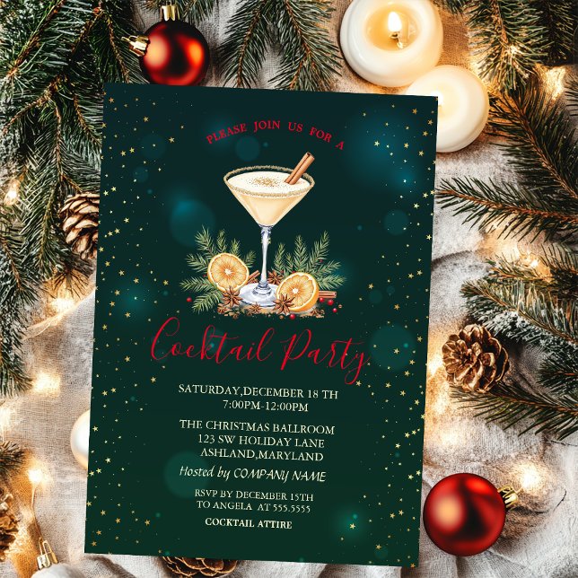 Invitation Cocktail de Noël : une étoile verte pour un Noël v (Créateur téléchargé)