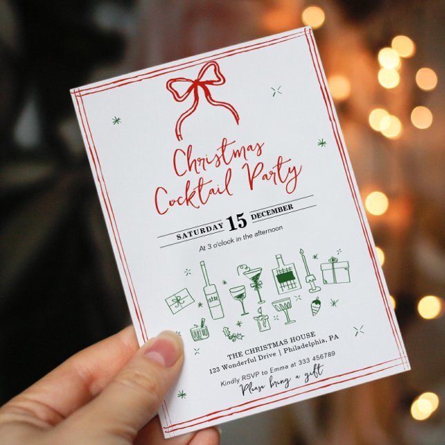 Invitation Cocktail de Noël Whimsical (Créateur téléchargé)