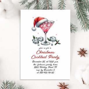 Invitation Cocktail de Noël Whimsical tiré à la main