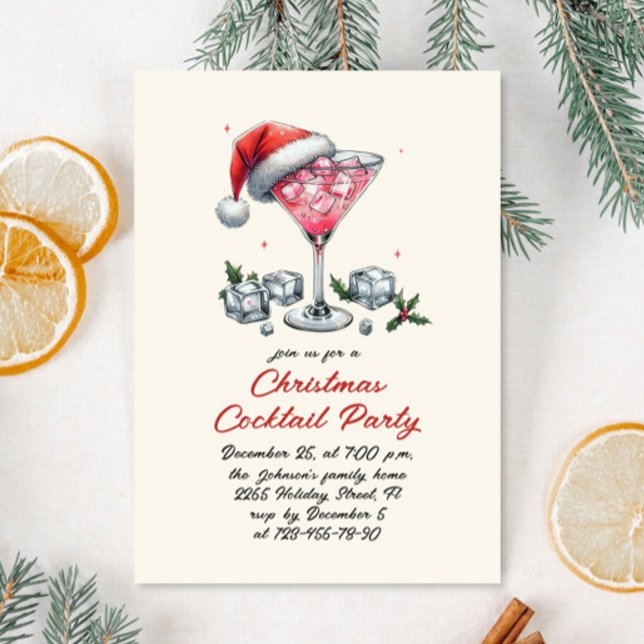 Invitation Cocktail de Noël Whimsical tiré à la main (Créateur téléchargé)