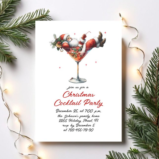 Invitation Cocktail de Noël Whimsical tiré à la main (Créateur téléchargé)