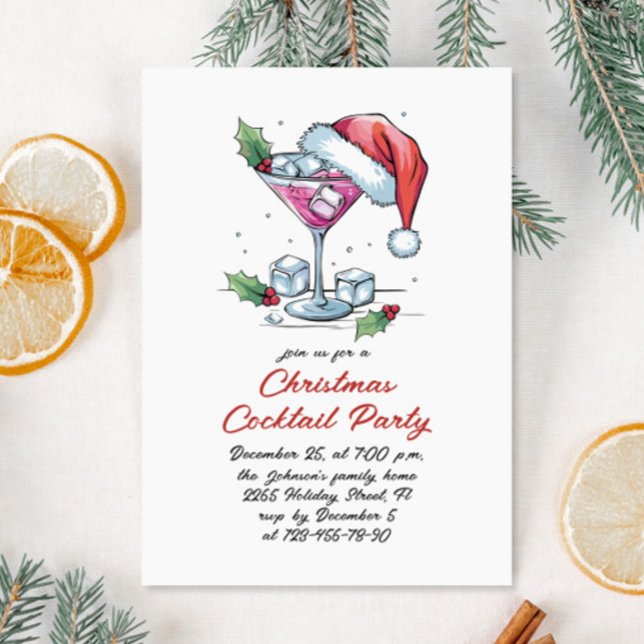 Invitation Cocktail de Noël Whimsical tiré à la main (Créateur téléchargé)