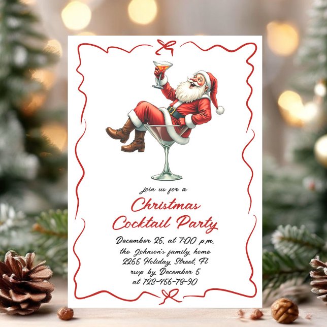 Invitation Cocktail de Noël Whimsical tiré à la main (Créateur téléchargé)