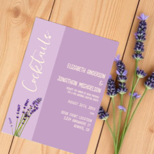 Invitation Cocktail de pré-mariage Amour Lavande