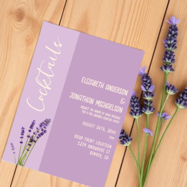Invitation Cocktail de pré-mariage Amour Lavande (Créateur téléchargé)
