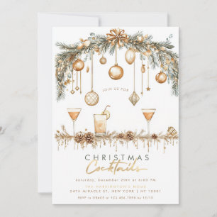 Invitation Cocktail de vacances Moderne minimaliste fête de N