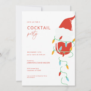 Invitation Cocktail de vacances pour adultes Noël Vin Père No