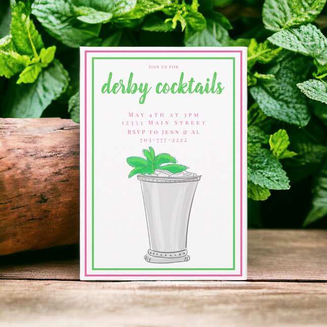 Invitation Cocktail Dérby de Mint Julep (Créateur téléchargé)