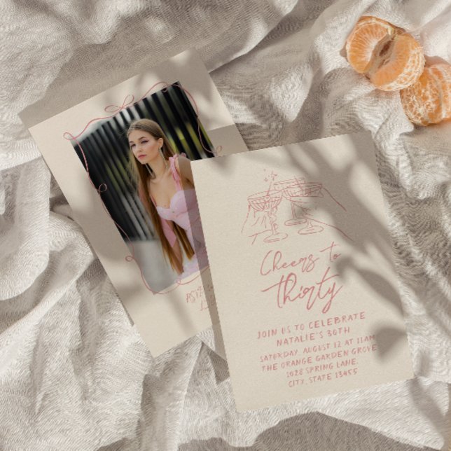 Invitation Cocktail Dessiné À La Main À La Trente-Trente Anni (Créateur téléchargé)
