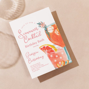 Invitation Cocktail d'été Anniversaire Bash