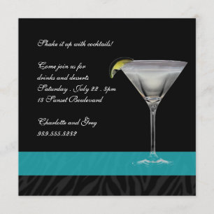 Invitation Cocktail d'impression de zèbre