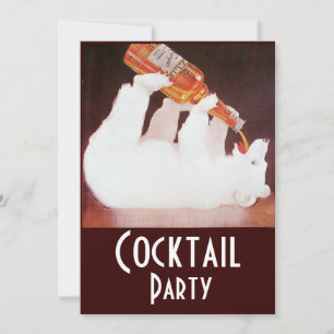 Invitation COCKTAIL D'OURS POLAIRE, blanc brun rouge