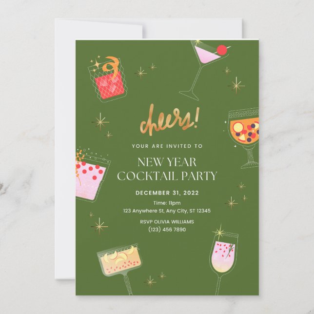 Invitation Cocktail du Nouvel An (Dos)