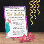 Invitation Cocktail fantaisie Parties scintillant rose 21ème<br><div class="desc">Cocktail fantaisie Pink Purple Ombre Parties scintillant 21ème anniversaire de fête Invitation. Il Est Facile De Modifier L'Exemple De Texte En Cliquant Sur Personnaliser. Cliquez Sur Personnaliser Pour Modifier Le Type De Police, La Couleur De Police Ou La Taille De Police. Veuillez Noter Que Les Mots "Anniversaire" Sont Un Élément...</div>