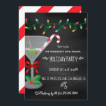 Invitation Cocktail festif thème Noël Chalkboard Party<br><div class="desc">Cocktail de martini tendance sur le thème de l'invitation Holiday Party personnalisable selon vos spécificités d'événement.</div>