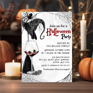 Invitation Cocktail gothique Araignée Adulte Halloween Party