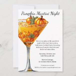 Invitation Cocktail Halloween   Citrouille Martini