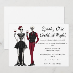 Invitation Cocktail Halloween   Nuit éffrayant chic